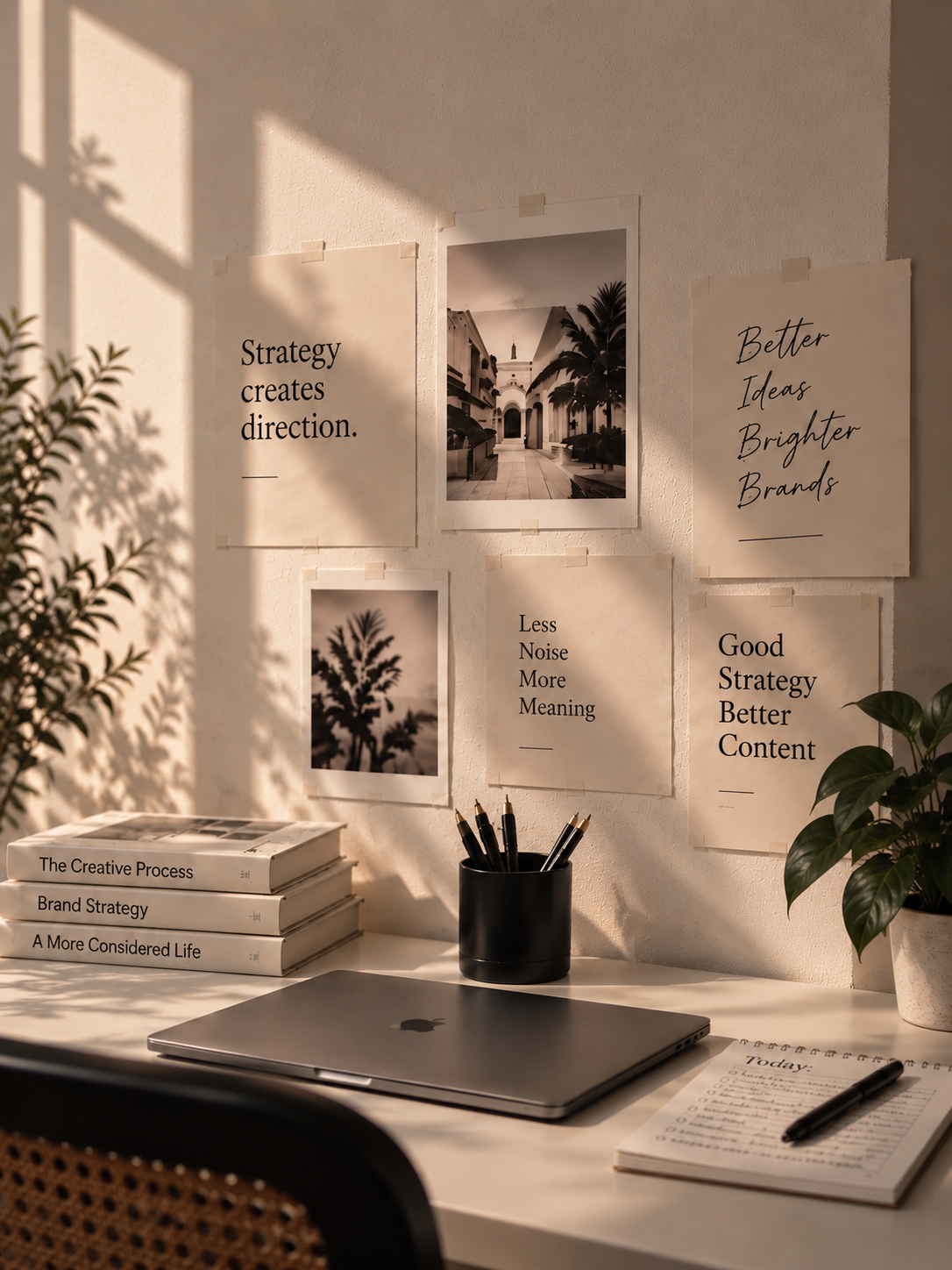 digital marketing strategy workspace and creative planning