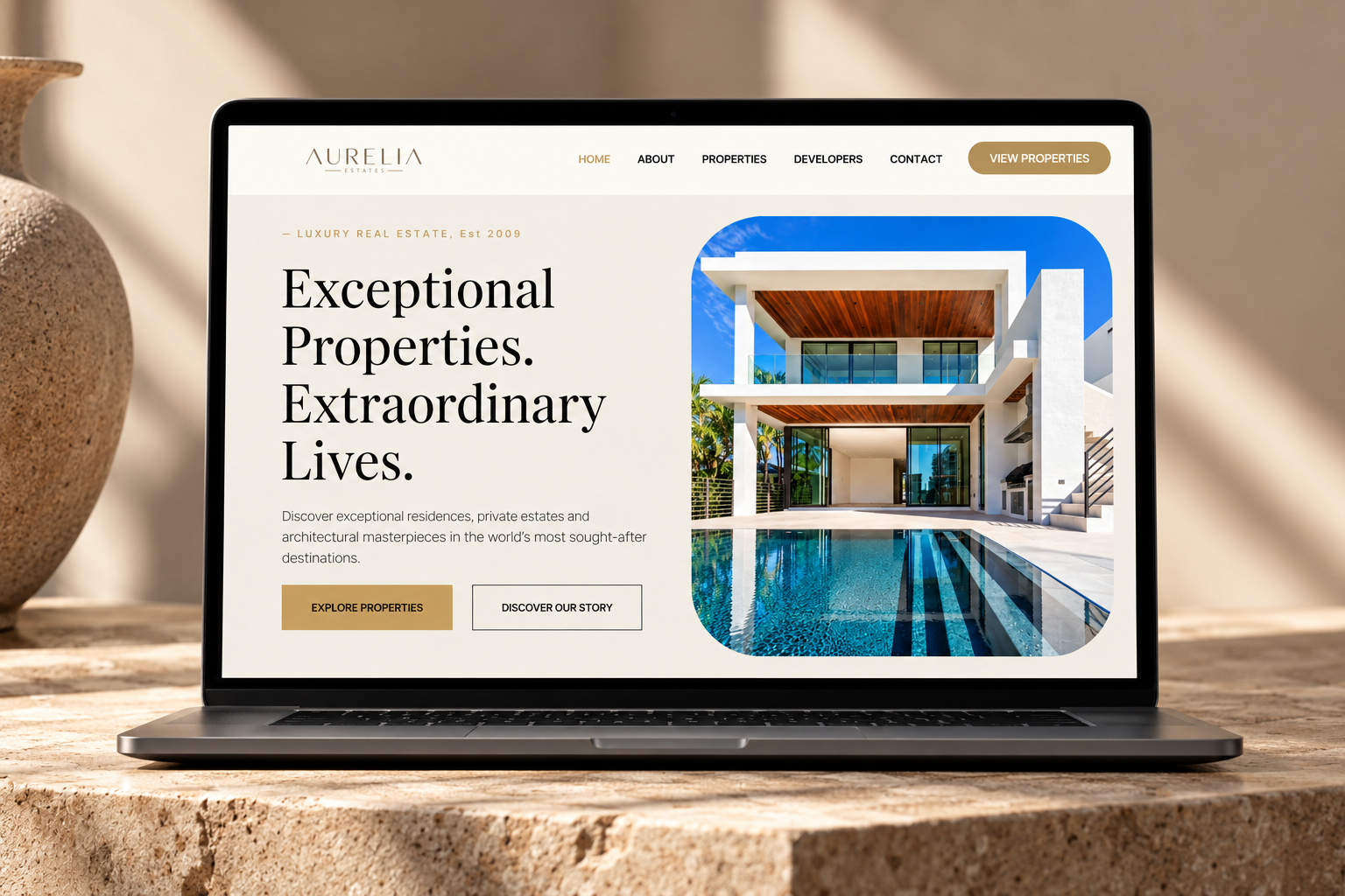 Aurelia estates luxury real estate website design